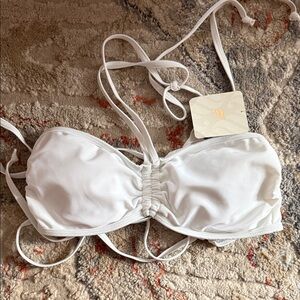 White Women's Bandeau Bikini Top